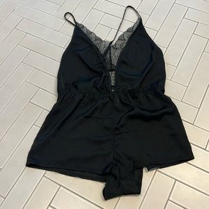 Satin Black Romper